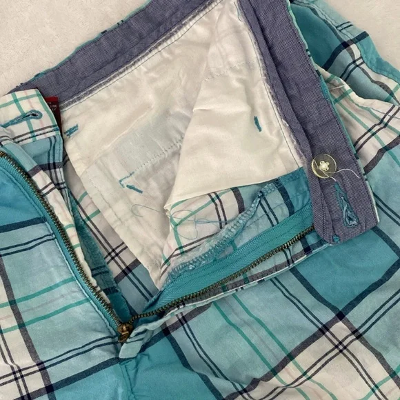 Sky blue and white plaid Merona shorts - Picture 7 of 17